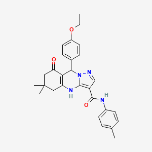 9-(4-ethoxyphenyl)-6,6-dimethyl-N-(4-methylphenyl)-8-oxo-4,5,6,7,8,9-hexahydropyrazolo[5,1-b]quinazoline-3-carboxamide