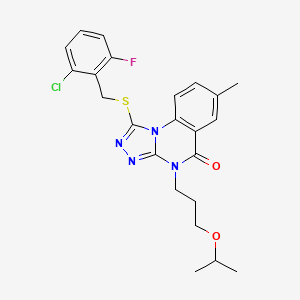 1-((2-chloro-6-fluorobenzyl)thio)-4-(3-isopropoxypropyl)-7-methyl-[1,2,4]triazolo[4,3-a]quinazolin-5(4H)-one