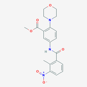 molecular formula C20H21N3O6 B11279052 Methyl 5-(2-methyl-3-nitrobenzamido)-2-(morpholin-4-YL)benzoate 