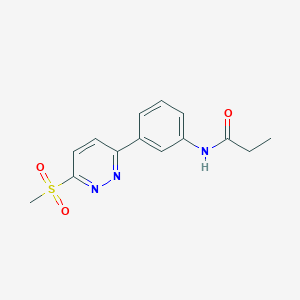 molecular formula C14H15N3O3S B11279058 N-(3-(6-(methylsulfonyl)pyridazin-3-yl)phenyl)propionamide 