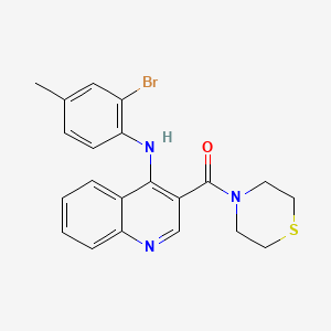 N-(2-Bromo-4-methylphenyl)-3-(thiomorpholine-4-carbonyl)quinolin-4-amine