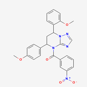 molecular formula C26H23N5O5 B11279080 [7-(2-methoxyphenyl)-5-(4-methoxyphenyl)-6,7-dihydro[1,2,4]triazolo[1,5-a]pyrimidin-4(5H)-yl](3-nitrophenyl)methanone 