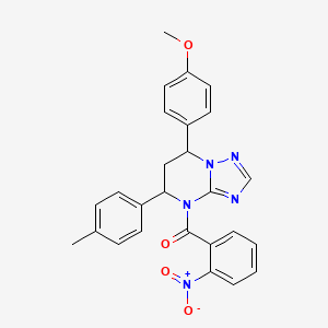 [7-(4-methoxyphenyl)-5-(4-methylphenyl)-6,7-dihydro[1,2,4]triazolo[1,5-a]pyrimidin-4(5H)-yl](2-nitrophenyl)methanone