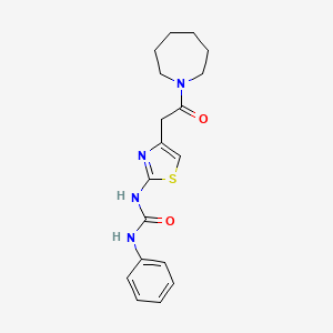 molecular formula C18H22N4O2S B11279109 1-(4-(2-(Azepan-1-yl)-2-oxoethyl)thiazol-2-yl)-3-phenylurea 