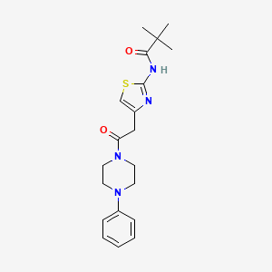 2,2-dimethyl-N-{4-[2-oxo-2-(4-phenylpiperazin-1-yl)ethyl]-1,3-thiazol-2-yl}propanamide