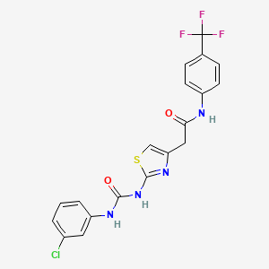 2-(2-(3-(3-chlorophenyl)ureido)thiazol-4-yl)-N-(4-(trifluoromethyl)phenyl)acetamide