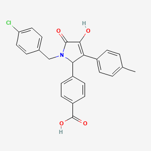 molecular formula C25H20ClNO4 B11279157 4-[1-(4-chlorobenzyl)-4-hydroxy-3-(4-methylphenyl)-5-oxo-2,5-dihydro-1H-pyrrol-2-yl]benzoic acid 