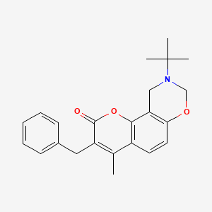 3-benzyl-9-tert-butyl-4-methyl-9,10-dihydro-2H,8H-chromeno[8,7-e][1,3]oxazin-2-one