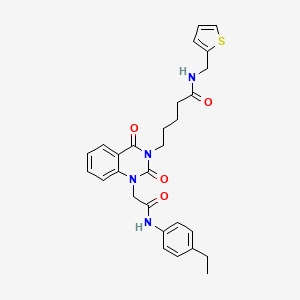 5-(1-(2-((4-ethylphenyl)amino)-2-oxoethyl)-2,4-dioxo-1,2-dihydroquinazolin-3(4H)-yl)-N-(thiophen-2-ylmethyl)pentanamide