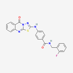 N-(2-fluorobenzyl)-4-[(5-oxo-5H-[1,3,4]thiadiazolo[2,3-b]quinazolin-2-yl)amino]benzamide