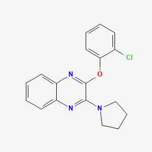 molecular formula C18H16ClN3O B11279208 2-(2-Chlorophenoxy)-3-(pyrrolidin-1-yl)quinoxaline 