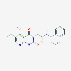 molecular formula C24H24N4O4 B11279209 2-(5-ethoxy-6-ethyl-1-methyl-2,4-dioxo-1,2-dihydropyrido[2,3-d]pyrimidin-3(4H)-yl)-N-(naphthalen-1-yl)acetamide 