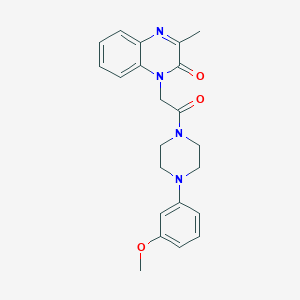 molecular formula C22H24N4O3 B11279246 1-{2-[4-(3-methoxyphenyl)piperazin-1-yl]-2-oxoethyl}-3-methylquinoxalin-2(1H)-one 