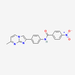 molecular formula C20H15N5O3 B11279298 N-(4-{7-Methylimidazo[1,2-A]pyrimidin-2-YL}phenyl)-4-nitrobenzamide 