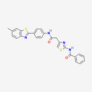 molecular formula C26H20N4O2S2 B11279320 N-(4-(2-((4-(6-methylbenzo[d]thiazol-2-yl)phenyl)amino)-2-oxoethyl)thiazol-2-yl)benzamide 