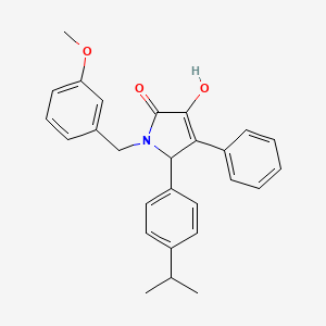 molecular formula C27H27NO3 B11279362 3-hydroxy-1-(3-methoxybenzyl)-4-phenyl-5-[4-(propan-2-yl)phenyl]-1,5-dihydro-2H-pyrrol-2-one 