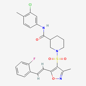 N-(3-Chloro-4-methylphenyl)-1-({5-[(1E)-2-(2-fluorophenyl)ethenyl]-3-methyl-1,2-oxazol-4-YL}sulfonyl)piperidine-3-carboxamide