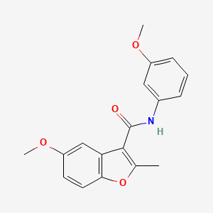 molecular formula C18H17NO4 B11279377 5-methoxy-N-(3-methoxyphenyl)-2-methyl-1-benzofuran-3-carboxamide 