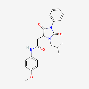 N-(4-methoxyphenyl)-2-[3-(2-methylpropyl)-2,5-dioxo-1-phenylimidazolidin-4-yl]acetamide