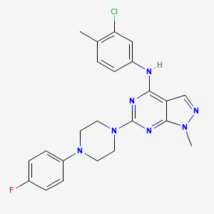 molecular formula C23H23ClFN7 B11279403 N-(3-chloro-4-methylphenyl)-6-[4-(4-fluorophenyl)piperazin-1-yl]-1-methyl-1H-pyrazolo[3,4-d]pyrimidin-4-amine 