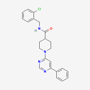 molecular formula C23H23ClN4O B11279408 N-(2-chlorobenzyl)-1-(6-phenylpyrimidin-4-yl)piperidine-4-carboxamide 