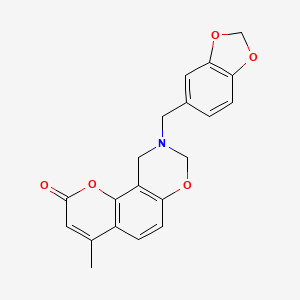 9-(1,3-benzodioxol-5-ylmethyl)-4-methyl-9,10-dihydro-2H,8H-chromeno[8,7-e][1,3]oxazin-2-one