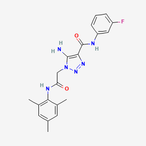 5-amino-N-(3-fluorophenyl)-1-{2-oxo-2-[(2,4,6-trimethylphenyl)amino]ethyl}-1H-1,2,3-triazole-4-carboxamide