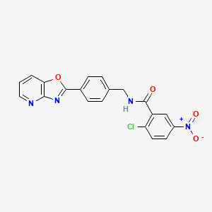 molecular formula C20H13ClN4O4 B11279426 2-chloro-5-nitro-N-(4-[1,3]oxazolo[4,5-b]pyridin-2-ylbenzyl)benzamide 