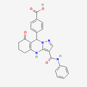 4-[8-Oxo-3-(phenylcarbamoyl)-4,5,6,7,8,9-hexahydropyrazolo[5,1-b]quinazolin-9-yl]benzoic acid