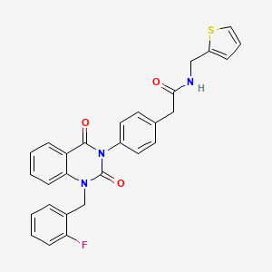 2-(4-(1-(2-fluorobenzyl)-2,4-dioxo-1,2-dihydroquinazolin-3(4H)-yl)phenyl)-N-(thiophen-2-ylmethyl)acetamide