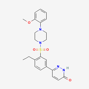 molecular formula C23H26N4O4S B11279464 6-(4-ethyl-3-{[4-(2-methoxyphenyl)piperazin-1-yl]sulfonyl}phenyl)pyridazin-3(2H)-one 