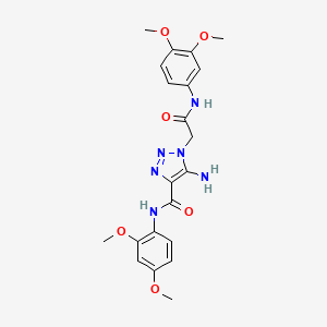 molecular formula C21H24N6O6 B11279495 5-amino-N-(2,4-dimethoxyphenyl)-1-{2-[(3,4-dimethoxyphenyl)amino]-2-oxoethyl}-1H-1,2,3-triazole-4-carboxamide 