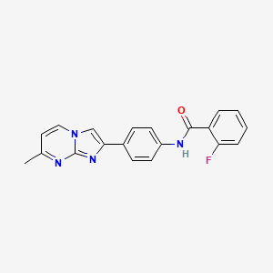 2-Fluoro-N-(4-{7-methylimidazo[1,2-A]pyrimidin-2-YL}phenyl)benzamide