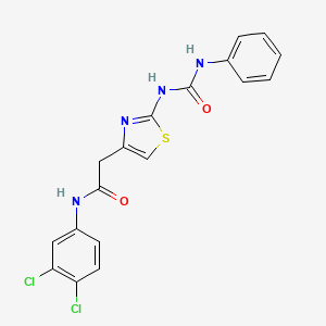 N-(3,4-dichlorophenyl)-2-(2-(3-phenylureido)thiazol-4-yl)acetamide