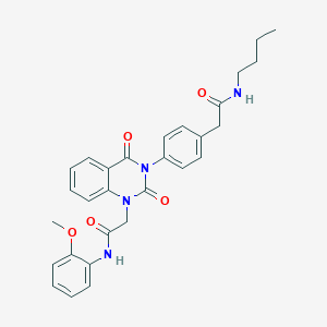 molecular formula C29H30N4O5 B11279516 N-butyl-2-(4-(1-(2-((2-methoxyphenyl)amino)-2-oxoethyl)-2,4-dioxo-1,2-dihydroquinazolin-3(4H)-yl)phenyl)acetamide 