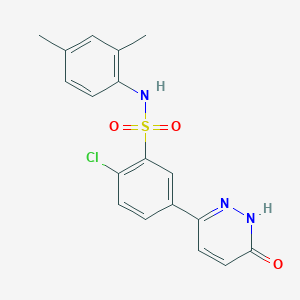 molecular formula C18H16ClN3O3S B11279536 2-chloro-N-(2,4-dimethylphenyl)-5-(6-oxo-1,6-dihydropyridazin-3-yl)benzenesulfonamide 