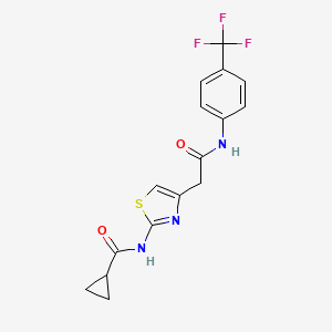 N-(4-(2-oxo-2-((4-(trifluoromethyl)phenyl)amino)ethyl)thiazol-2-yl)cyclopropanecarboxamide