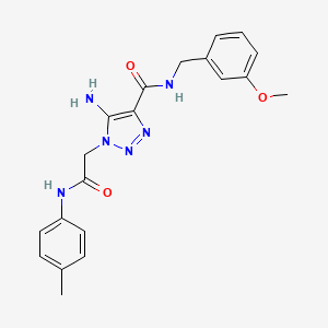 molecular formula C20H22N6O3 B11279581 5-amino-N-(3-methoxybenzyl)-1-{2-[(4-methylphenyl)amino]-2-oxoethyl}-1H-1,2,3-triazole-4-carboxamide 