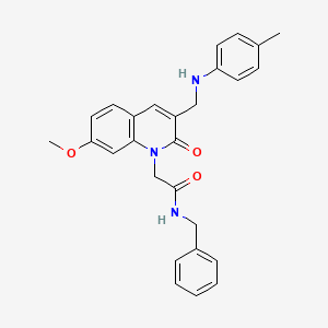 N-benzyl-2-(7-methoxy-2-oxo-3-((p-tolylamino)methyl)quinolin-1(2H)-yl)acetamide