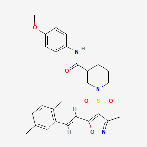 1-({5-[(1E)-2-(2,5-Dimethylphenyl)ethenyl]-3-methyl-1,2-oxazol-4-YL}sulfonyl)-N-(4-methoxyphenyl)piperidine-3-carboxamide