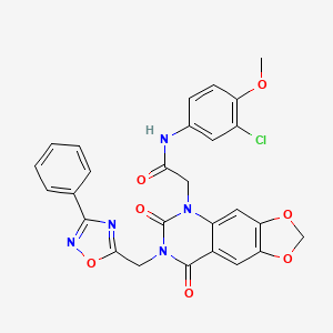 N-(3-chloro-4-methoxyphenyl)-2-(6,8-dioxo-7-((3-phenyl-1,2,4-oxadiazol-5-yl)methyl)-7,8-dihydro-[1,3]dioxolo[4,5-g]quinazolin-5(6H)-yl)acetamide