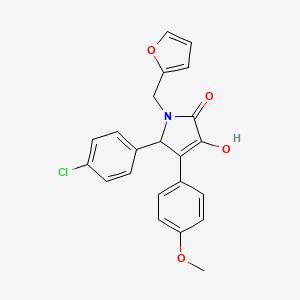 molecular formula C22H18ClNO4 B11279622 5-(4-chlorophenyl)-1-(furan-2-ylmethyl)-3-hydroxy-4-(4-methoxyphenyl)-1,5-dihydro-2H-pyrrol-2-one 