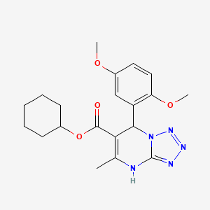 molecular formula C20H25N5O4 B11279683 Cyclohexyl 7-(2,5-dimethoxyphenyl)-5-methyl-4,7-dihydrotetrazolo[1,5-a]pyrimidine-6-carboxylate 