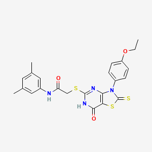 N-(3,5-dimethylphenyl)-2-((3-(4-ethoxyphenyl)-7-oxo-2-thioxo-2,3,6,7-tetrahydrothiazolo[4,5-d]pyrimidin-5-yl)thio)acetamide