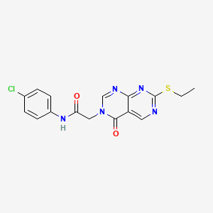 molecular formula C16H14ClN5O2S B11279707 N-(4-chlorophenyl)-2-[7-(ethylsulfanyl)-4-oxopyrimido[4,5-d]pyrimidin-3(4H)-yl]acetamide 