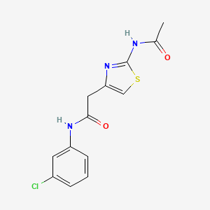 molecular formula C13H12ClN3O2S B11279719 2-(2-acetamidothiazol-4-yl)-N-(3-chlorophenyl)acetamide 