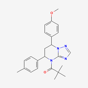 1-[7-(4-methoxyphenyl)-5-(4-methylphenyl)-6,7-dihydro[1,2,4]triazolo[1,5-a]pyrimidin-4(5H)-yl]-2,2-dimethylpropan-1-one