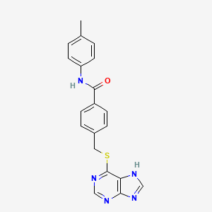 N-(4-methylphenyl)-4-[(9H-purin-6-ylsulfanyl)methyl]benzamide