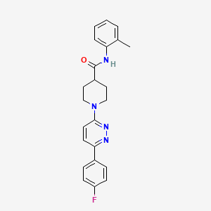 molecular formula C23H23FN4O B11279776 1-[6-(4-fluorophenyl)pyridazin-3-yl]-N-(2-methylphenyl)piperidine-4-carboxamide 