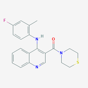 N-(4-Fluoro-2-methylphenyl)-3-(thiomorpholine-4-carbonyl)quinolin-4-amine